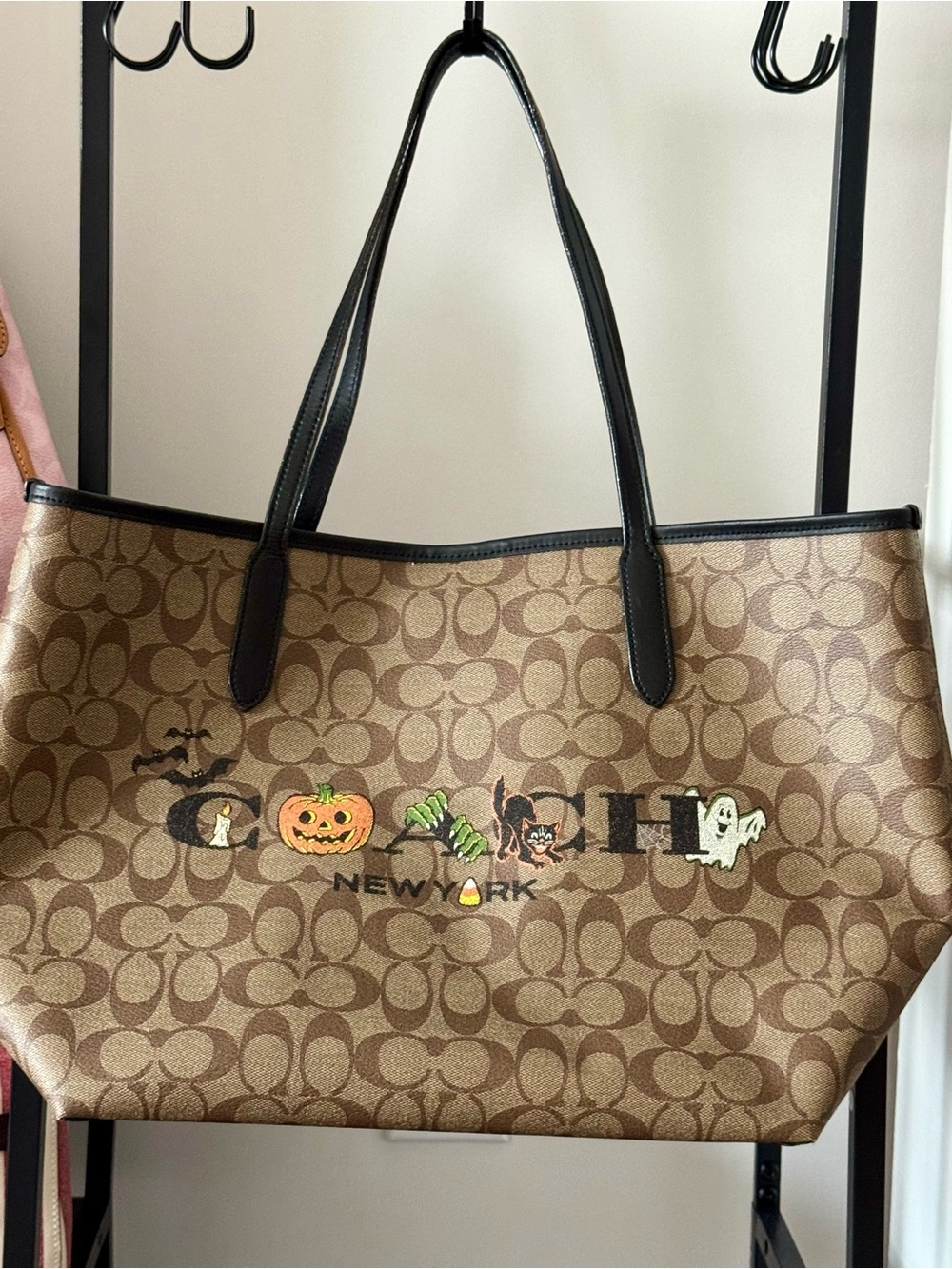 Coach Signature Halloween City Tote In Signature Canvas